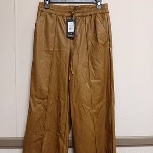 Brown Faux Leather Jogger Pants - Who What Wear Size Women's Large